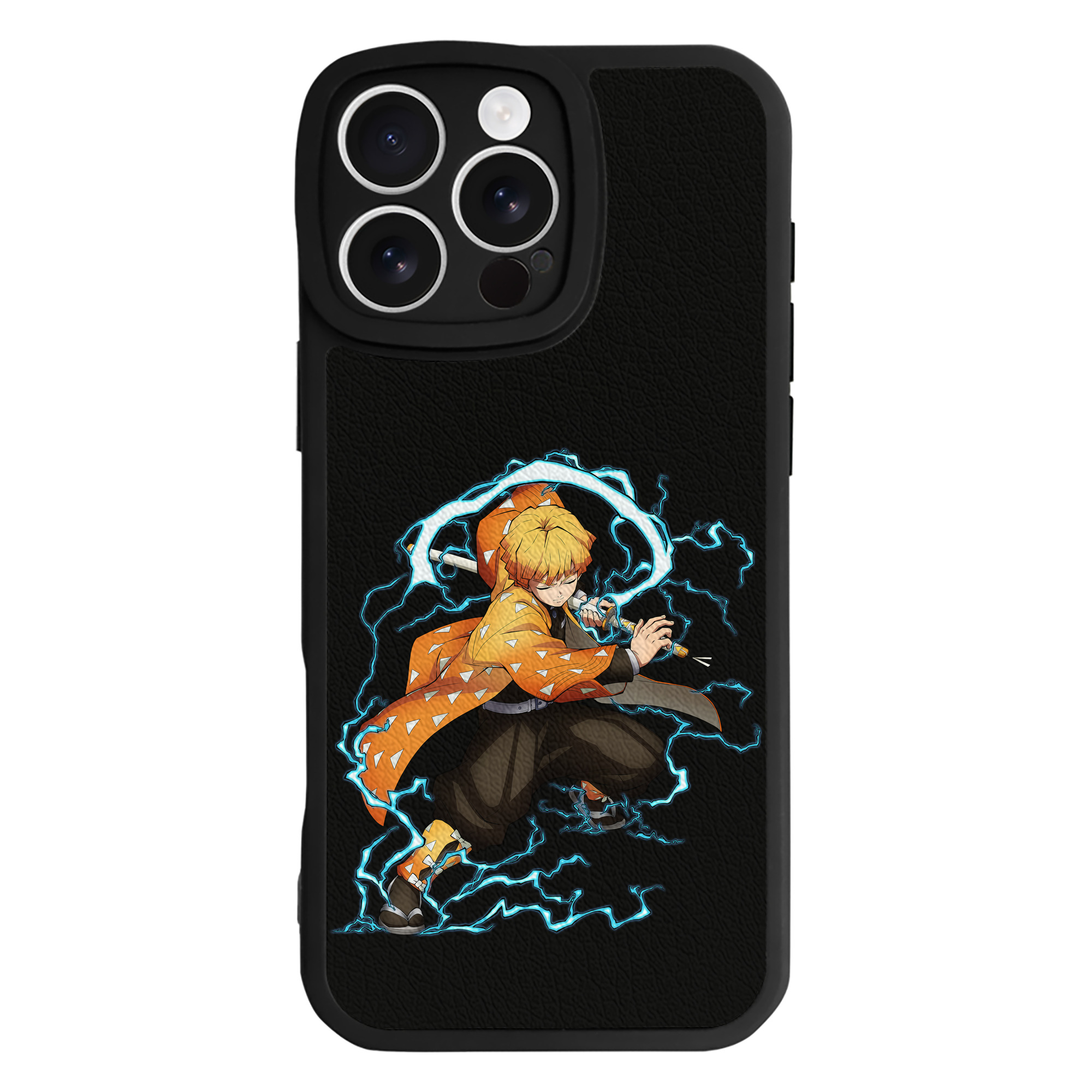 （画像用） 鬼滅の刃（きめつのやいば）我妻 善逸／あがつま ぜんいつ Agatsuma Zenitsu 【iPhone 16シリーズ対応】シリコンスマホケース（レザー調） 材質：シリコン